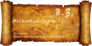 Mirkovics Zolna névjegykártya